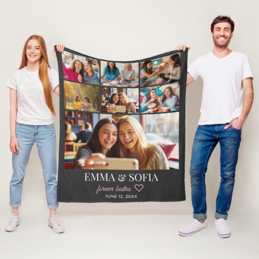 Personalisierte Fotocollage Geburtstags-Wurfdecke Fleecedecke (Beispiel)