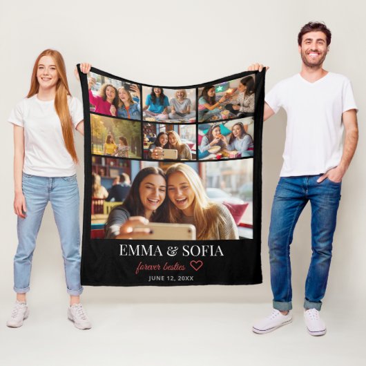Personalisierte Fotocollage Geburtstags-Wurfdecke Fleecedecke (Beispiel)