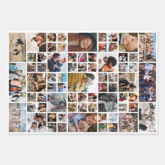 Personalisierte FotoCollage Geschenkpapier Set (Vorderseite)
