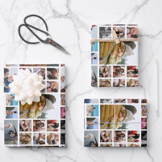 Personalisierte FotoCollage Geschenkpapier Set (Vorderseite)