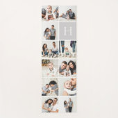 Personalisierte FotoCollage | Grau Monogram Yogamatte (Vorderseite)