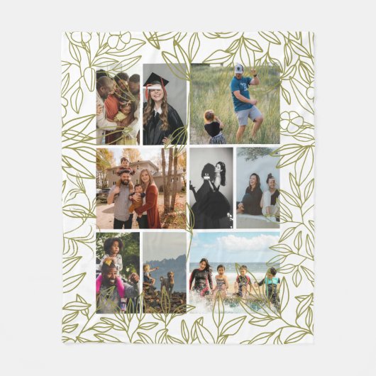 Personalisierte Fotocollage Greenery 9  Fleecedecke (Vorderseite)
