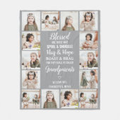 Personalisierte FotoCollage Großeltern Fleecedecke (Vorderseite)