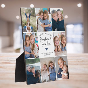 Personalisierte FotoCollage Großeltern Moderne Fotoplatte