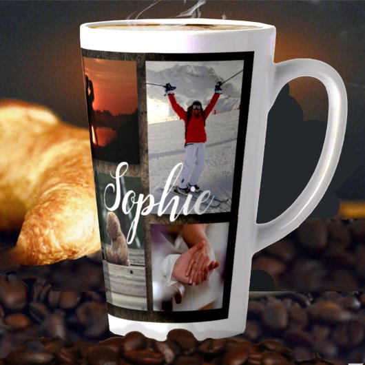 Personalisierte FotoCollage hohe Latte-Tasse Milchtasse