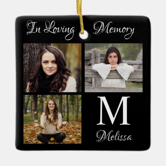 Personalisierte FotoCollage im Love Memory Keramikornament (Vorderseite)