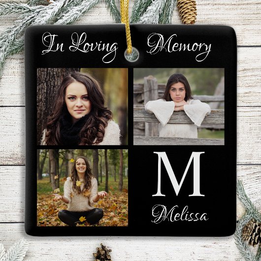 Personalisierte FotoCollage im Love Memory Keramikornament