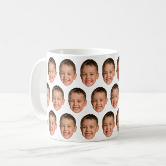 Personalisierte Fotocollage Individuelles Gesicht Kaffeetasse