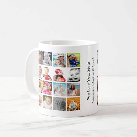 Personalisierte FotoCollage Kaffeetasse (Vorderseite Links)