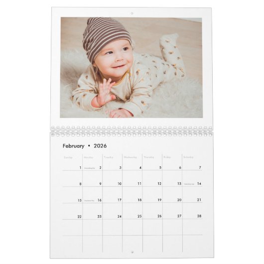 Personalisierte FotoCollage Kalender (Feb 2026)