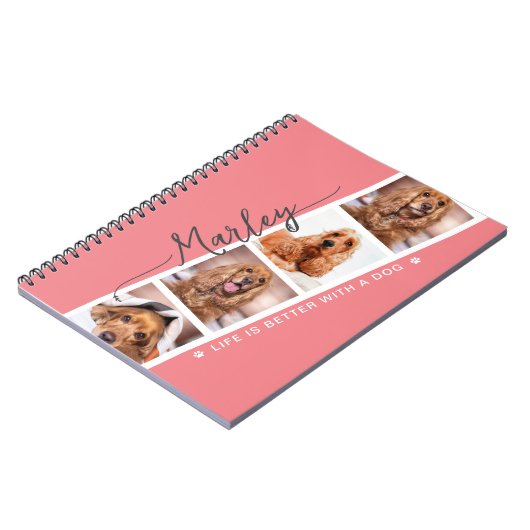 Personalisierte Fotocollage Leben ist besser mit H Notizblock (Linke Seite)