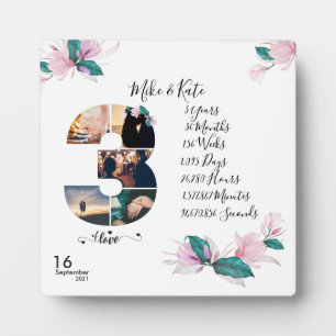 Personalisierte Fotocollage Liebes Schriftzug Paar Fotoplatte