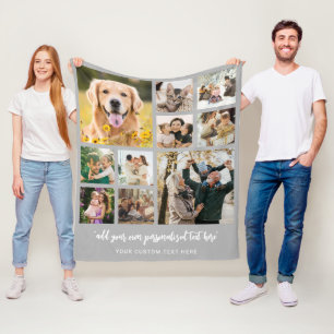 Personalisierte Fotocollage mit 10 Fotos Fleecedecke
