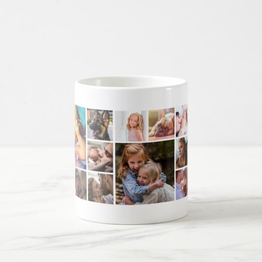 Personalisierte FotoCollage mit 19 Square Kaffeetasse (Mittel)