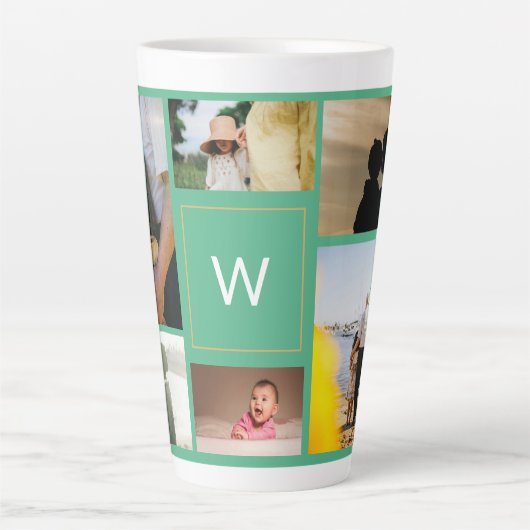 Personalisierte Fotocollage mit Monogramm Milchtasse (Vorderseite)