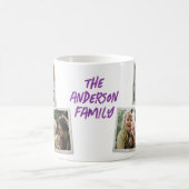 Personalisierte Fotocollage mit vier Familienfamil Kaffeetasse (Mittel)