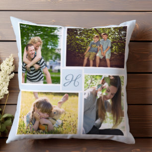Personalisierte Fotocollage mit vier Fotos und Mon Kissen