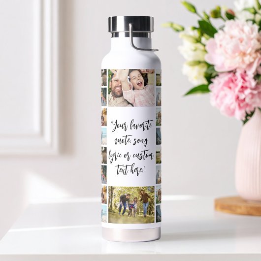 Personalisierte Fotocollage mit Zitat Trinkflasche