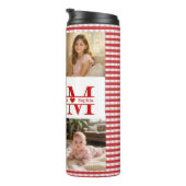 Personalisierte Fotocollage Mutter Herz & Kinderna Thermosbecher (Nach rechts gedreht)