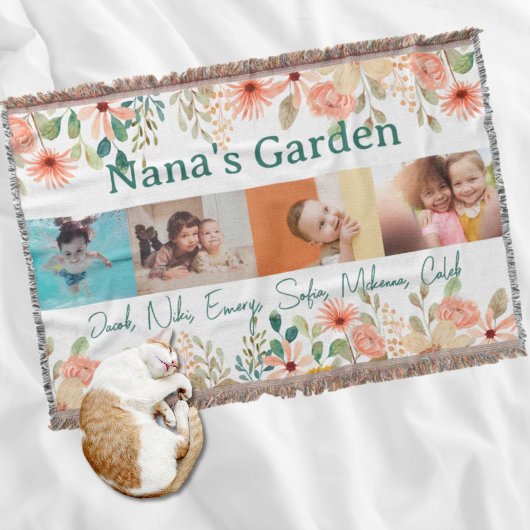 Personalisierte FotoCollage Nana Grandmas Garten Decke