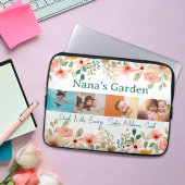 Personalisierte FotoCollage Nana Grandmas Garten Laptopschutzhülle