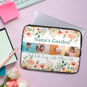 Personalisierte FotoCollage Nana Grandmas Garten Laptopschutzhülle