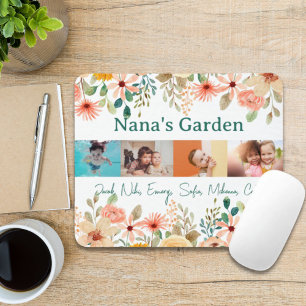 Personalisierte FotoCollage Nana Grandmas Garten Mousepad