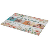 Personalisierte FotoCollage Nana Grandmas Garten Schneidebrett (Ecke)