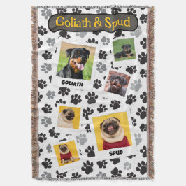 Personalisierte Fotocollage 'Puppy Paws' Decke