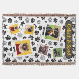 Personalisierte Fotocollage 'Puppy Paws' Decke