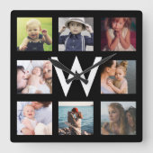 Personalisierte FotoCollage Quadratische Wanduhr (Vorderseite)