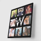 Personalisierte FotoCollage Quadratische Wanduhr (Winkel)