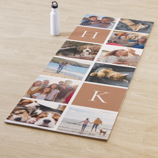 Personalisierte FotoCollage | Rostmonogramm Yogamatte (Beispiel)