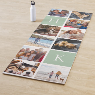 Personalisierte FotoCollage | Sage Monogramm Yogamatte