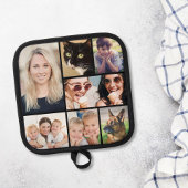 Personalisierte FotoCollage Schwarz Topflappen