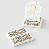 Personalisierte FotoCollage Steinuntersetzer (Seitenansicht)