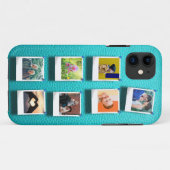 Personalisierte FotoCollage Turquoise Girly Trendy Case-Mate iPhone Hülle (Rückseite (Horizontal))