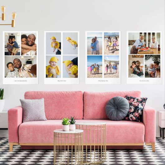 Personalisierte FotoCollage und Text Bilderwand Sets (Wohnzimmer)