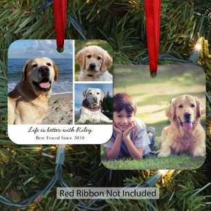 Personalisierte Fotocollage vom Hund Ornament Aus Metall