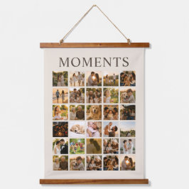 Personalisierte Fotocollage Wandteppich Mit Holzrahmen