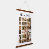 Personalisierte Fotocollage Wandteppich Mit Holzrahmen (Gewinkelt)