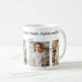 Personalisierte Fotocollage Wir Liebe Sie Text Tas Kaffeetasse (VorderseiteRechts)