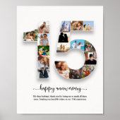 Personalisierte FotoCollage zum 15. Jubiläum Poster (Vorne)