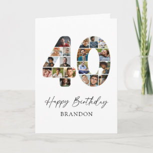 Personalisierte Fotocollage zum 40. Geburtstag Karte