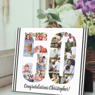 Personalisierte Fotocollage zum 50. Geburtstag Fotoplatte