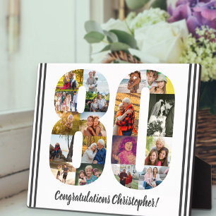 Personalisierte Fotocollage zum 80. Geburtstag Fotoplatte