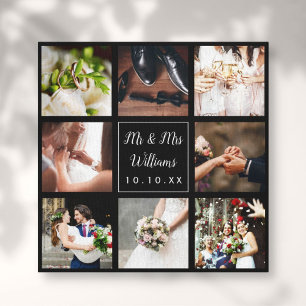 Personalisierte Fotocollage zum Hochzeitstag Leinwanddruck