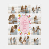 Personalisierte Fotodecke für Mama Floral Fleecedecke (Vorderseite)