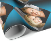 Personalisierte Fotofamilie verbindet Fotoblau 2 Geschenkpapier (Rolleneckpunkt)