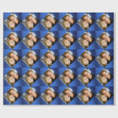 Personalisierte Fotofamilie verbindet Fotoblau Geschenkpapier (Flach)